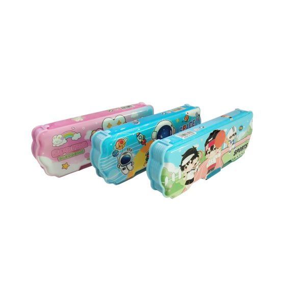 Cartoon Magnetic Geometry Box With Dual Sharpener for Boys & Girls