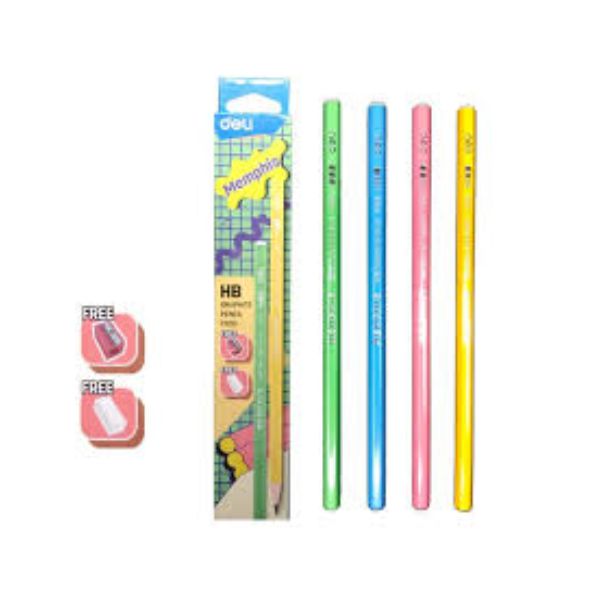 Deli HB Graphite Pencils C093 with Eraser and Sharpener
