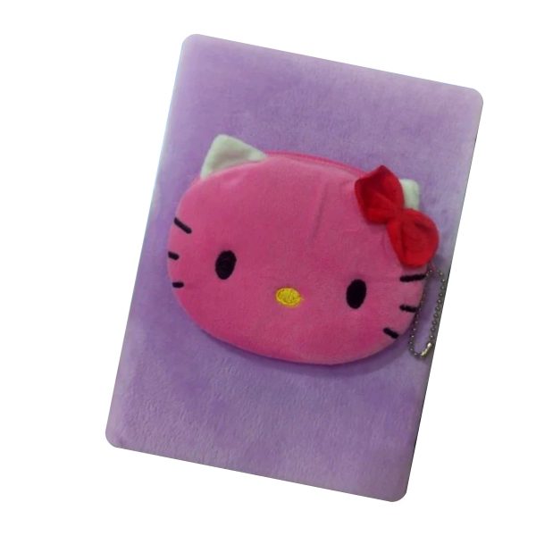 Plush Kitty Face Notebook with Zipper Pouch – Soft Cover & Adorable Design